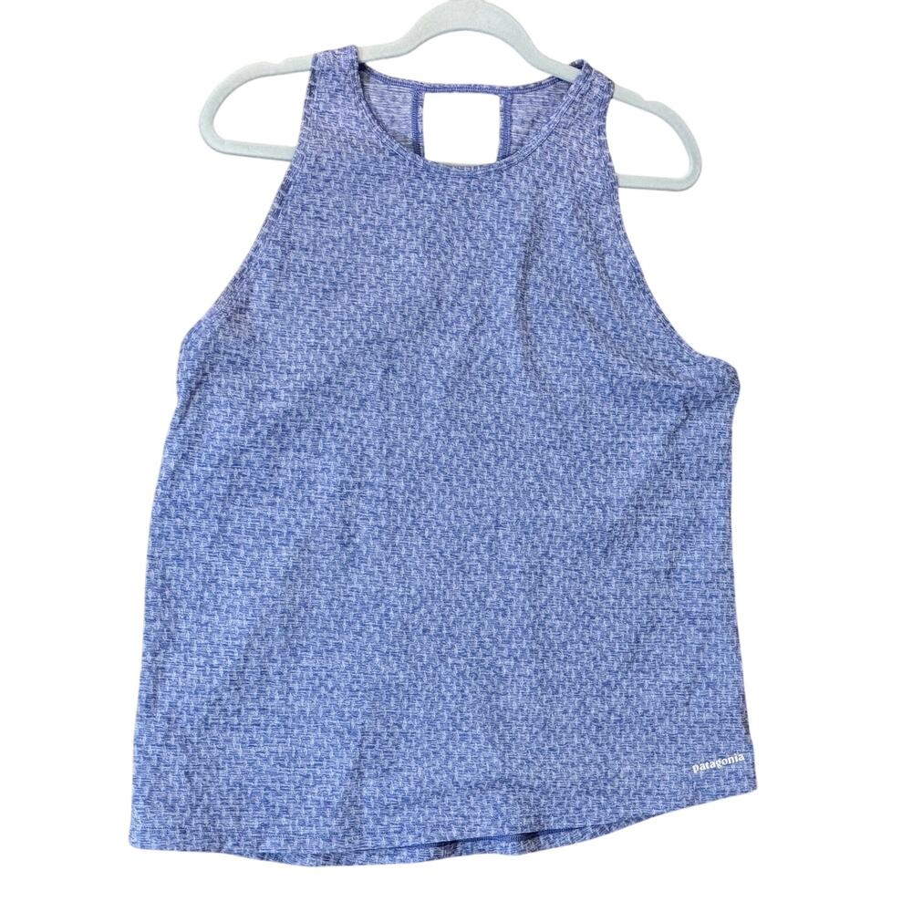 Patagonia Blue Patterned Sleeveless Tank